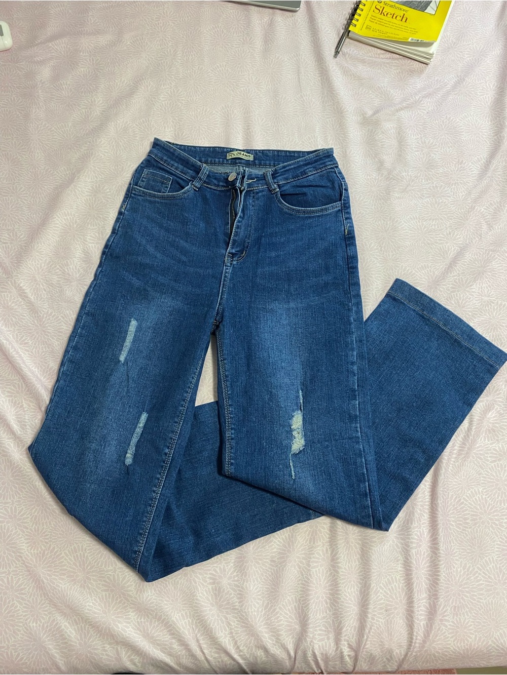 Classic Straight Leg Jeans in Deep Blue